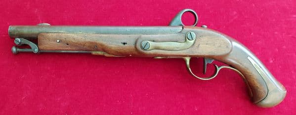 A Scarce Danish .69 percussion ring hammer military cavalry pistol. Circa 1840-1845. Ref  5568.